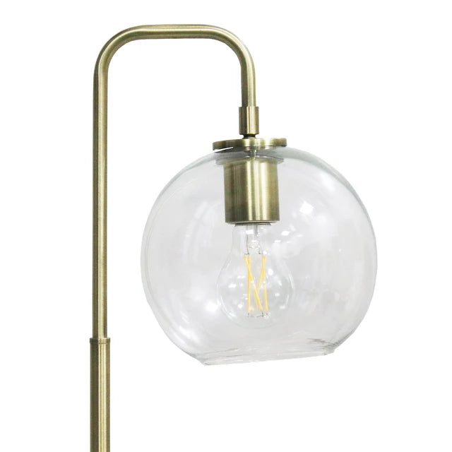 LuxeRay Glass Globe Arched Table Lamp - Bronze Mid-Century Modern Desk Light