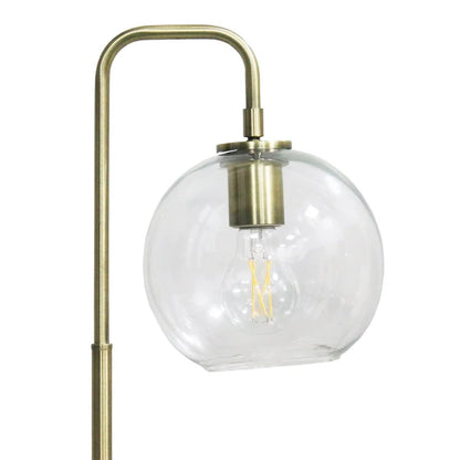 LuxeRay Glass Globe Arched Table Lamp - Bronze Mid-Century Modern Desk Light