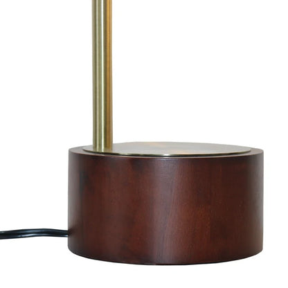 LuxeRay Glass Globe Arched Table Lamp - Bronze Mid-Century Modern Desk Light