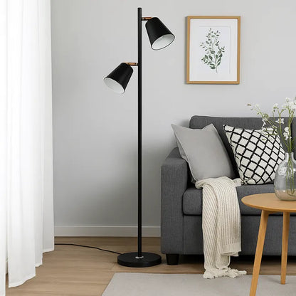 Axis Brass Gold Floor Lamp - Double Spotlight with 4-Way Switch