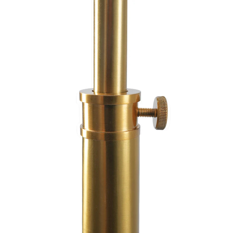 Verve Brassed Gold LED Floor Lamp - 63-Inch, Solid Brass, Adjustable Round Base, 6W, 3000K, No Bulb Needed