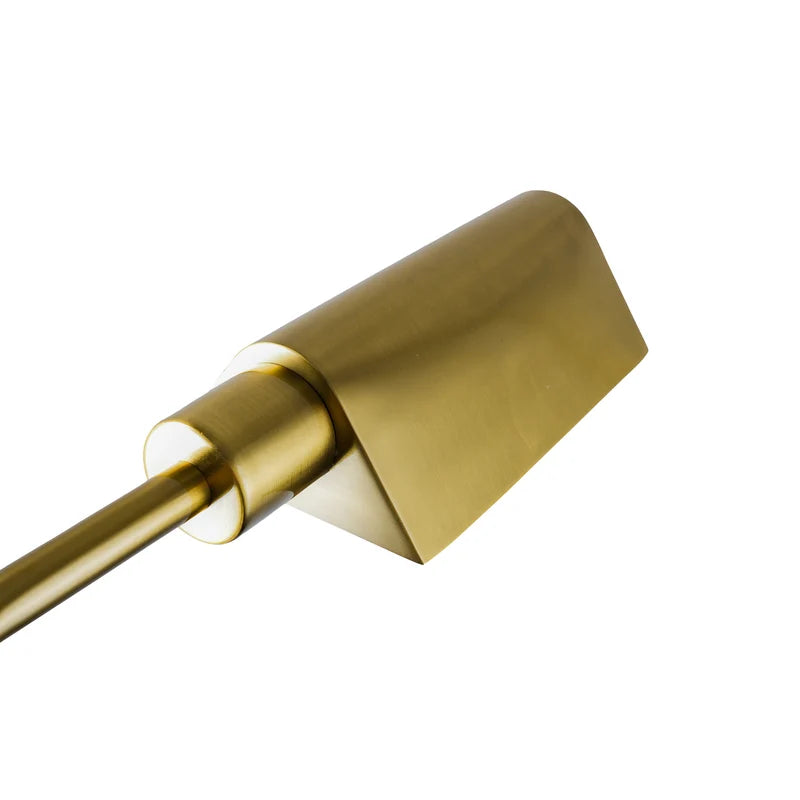 Verve Brassed Gold LED Floor Lamp - 63-Inch, Solid Brass, Adjustable Round Base, 6W, 3000K, No Bulb Needed