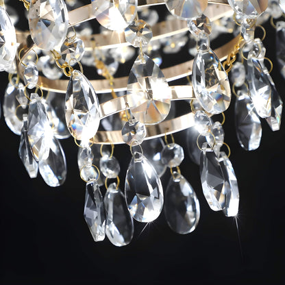 Large Gold Crystal Chandelier - K9 Crystal, Modern Luxury, 10x E12, Adjustable Height, Bulbs Not Included
