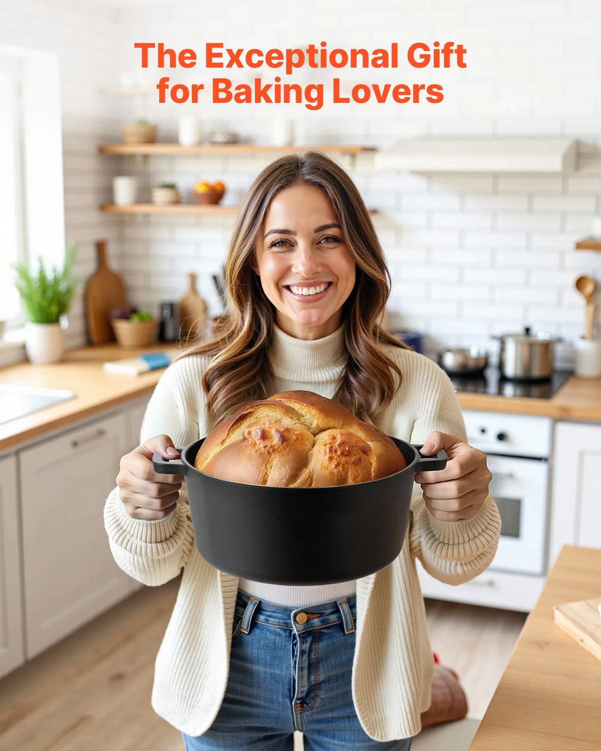5 Qt Cast Iron Dutch Oven 2-in-1 with 9-Piece Baking Accessories Set - Black
