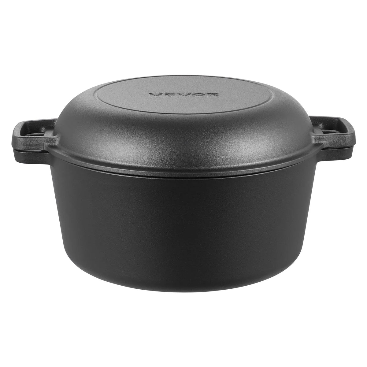 5 Qt Cast Iron Dutch Oven 2-in-1 with 9-Piece Baking Accessories Set - Black