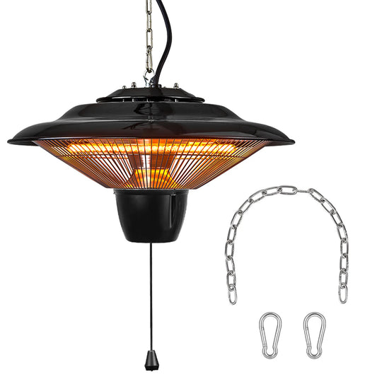 1500W Outdoor Hanging Patio Heater - Ultra-Quiet, IP23 Waterproof, Halogen, 322 sq.ft Coverage