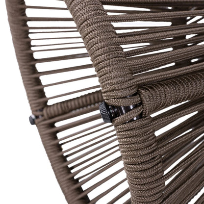 Outdoor Side Table - Dark Grey Rope & Acacia Wood | Hourglass Design, Weather Resistant